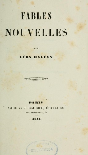 Cover for Fables nouvelles
