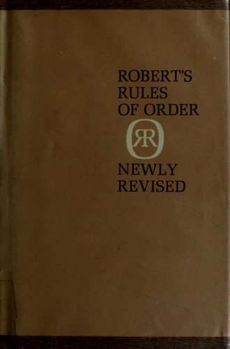 Cover for Robert's rules of order, newly revised