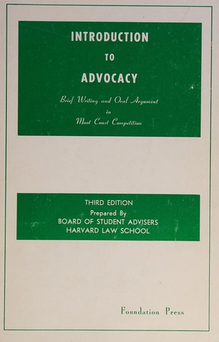 Cover for Introduction to advocacy