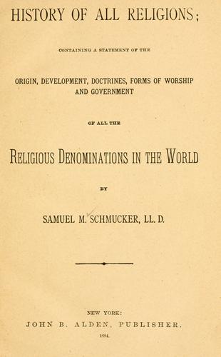 Cover for History of all religions