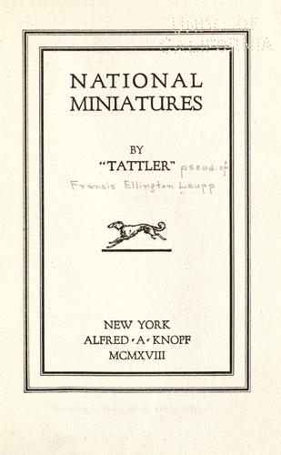 Cover for National miniatures