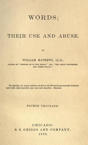 Cover for Words