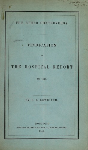 Cover for The ether controversy. Vindication of the [Massachusetts General] Hospital report of 1848
