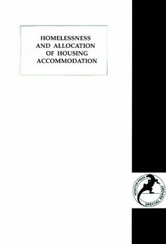 Cover for Homelessness and Allocation of Housing (Monitor Press Special Report)