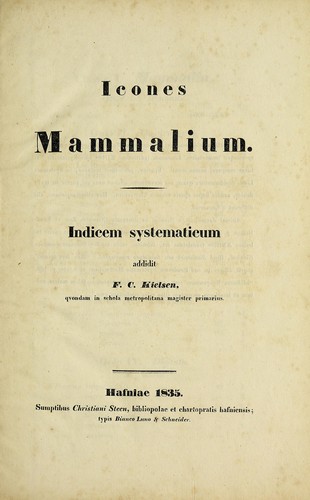 Cover for Icones mammalium