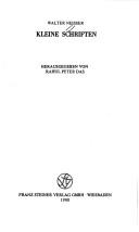 Cover for KleineSchriften
