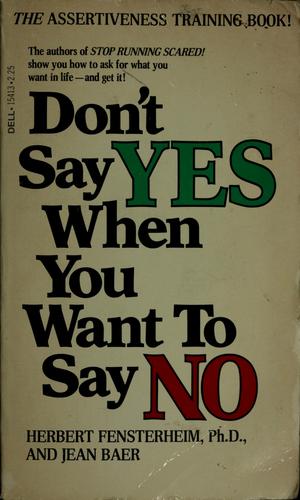 Cover for Don't say yes when you want to say no