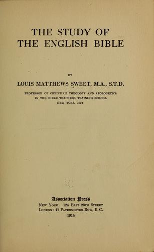 Cover for The study of the English Bible