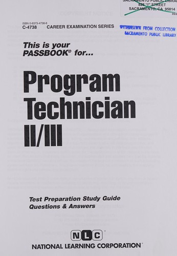 Cover for Program Technician II/III