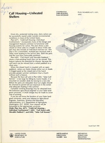 Cover for Calf housing