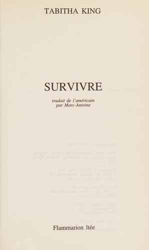 Cover for Survivre
