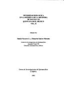 Cover for Diversidad biológica en la Reserva de la Biosfera de Sian Kaʼan, Quintana Roo, Mexico