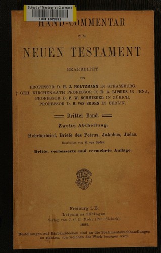 Cover for Hand-commentar zum Neuen Testament