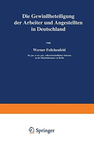 Cover for Die Gewinnbeteiligung der Arbeiter und Angestellten in Deutschland