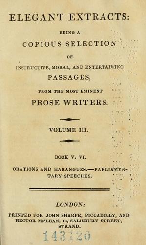 Cover for Elegant extracts...