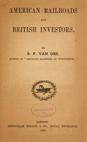 Cover for American railroads and British investors