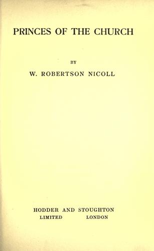 Cover for Princes of the church.
