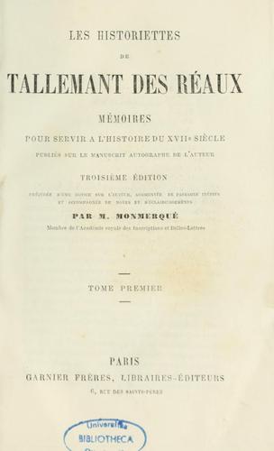 Cover for Les historiettes de Tallemant des Réaux