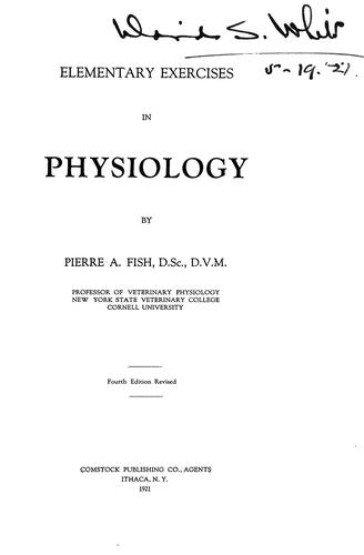 Cover for Elementary exercises in physiology