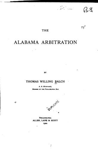 Cover for Alabama arbitration