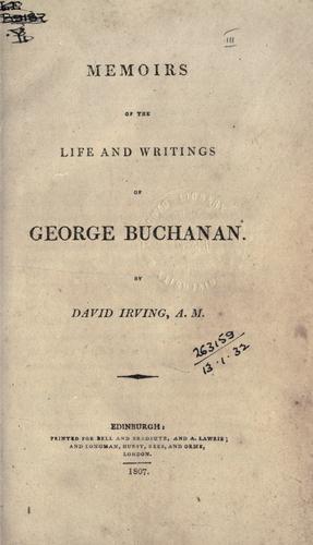 Cover for Memoirs of the life and writings of George Buchanan.