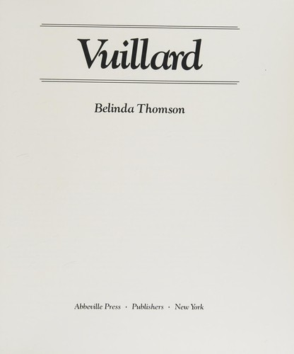 Cover for Vuillard