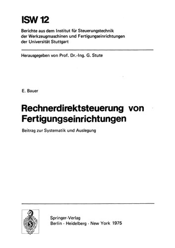 Cover for Rechnerdirektsteuerung von Fertigungseinrichtungen