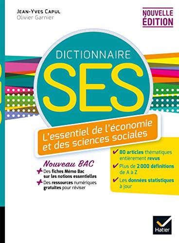 Cover for Dico SES - Dictionnaire d'économie et de sciences sociales - Ed. 2020