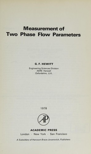 Cover for Measurement of two phase flow parameters