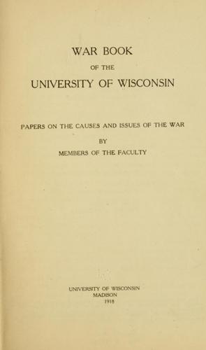 Cover for War book of the University of Wisconsin.
