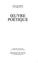 Cover for Œuvre poétique
