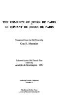 Cover for The Romance of Jehan De Paris/Le Romant De Jehan De Paris (Studies in French Literature)