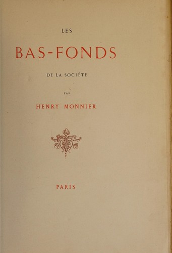 Cover for Les bas-fonds de la sociéte