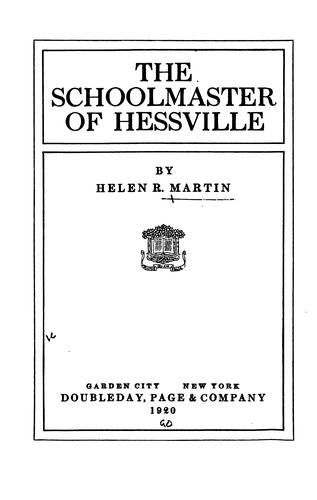Cover for The schoolmaster of Hessville