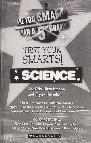 Cover for Test your smarts! Science