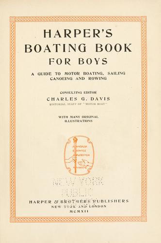 Cover for Harper's boating book for boys