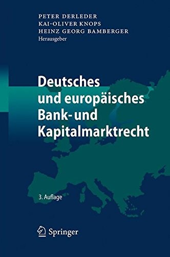 Cover for Deutsches und europäisches Bank- und Kapitalmarktrecht