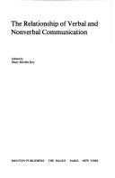 Cover for The Relationship of verbal and nonverbal communication
