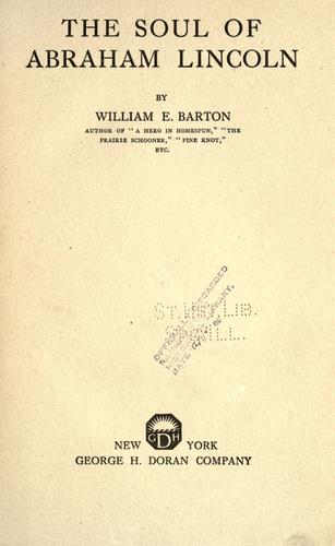 Cover for The soul of Abraham Lincoln