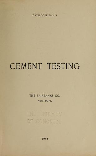 Cover for Cement testing