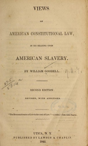 Cover for Views of American constitutional law