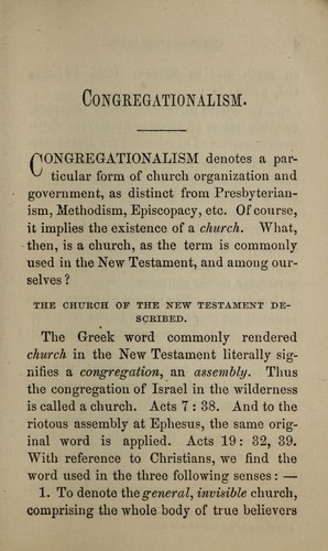Cover for Congregationalism