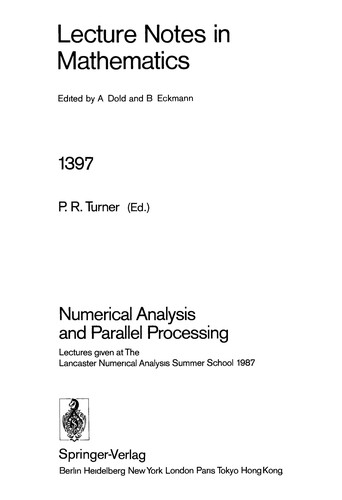 Cover for Numerical analysis and parallel processing