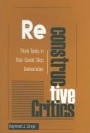 Cover for Reconstructive critics
