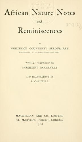 Cover for African nature notes and reminiscences