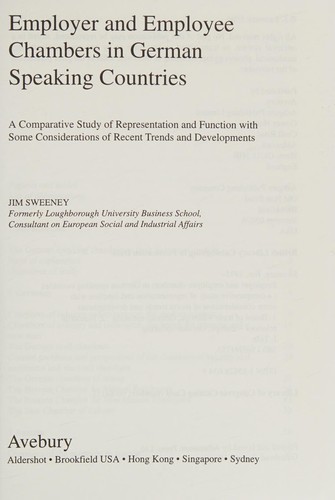 Cover for Employer and employee chambers in German speaking countries
