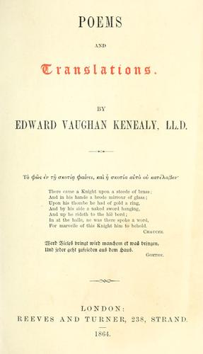 Cover for Poems and translations.