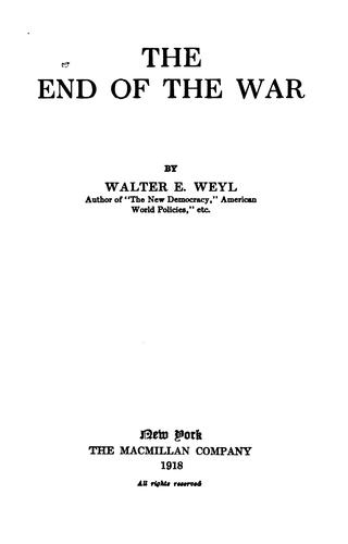 Cover for The end of the war