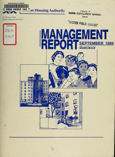 Cover for Management report quarterly, September 1989