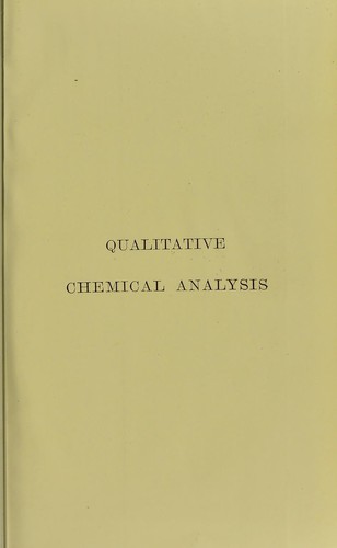 Cover for Qualitative chemical analysis.